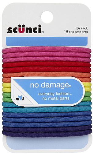 Scunci No Damage Hair Elastics, Assorted Colors 18 pcs